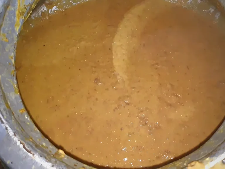 Finished beef haleem in a deg at Asad Pakwan Center