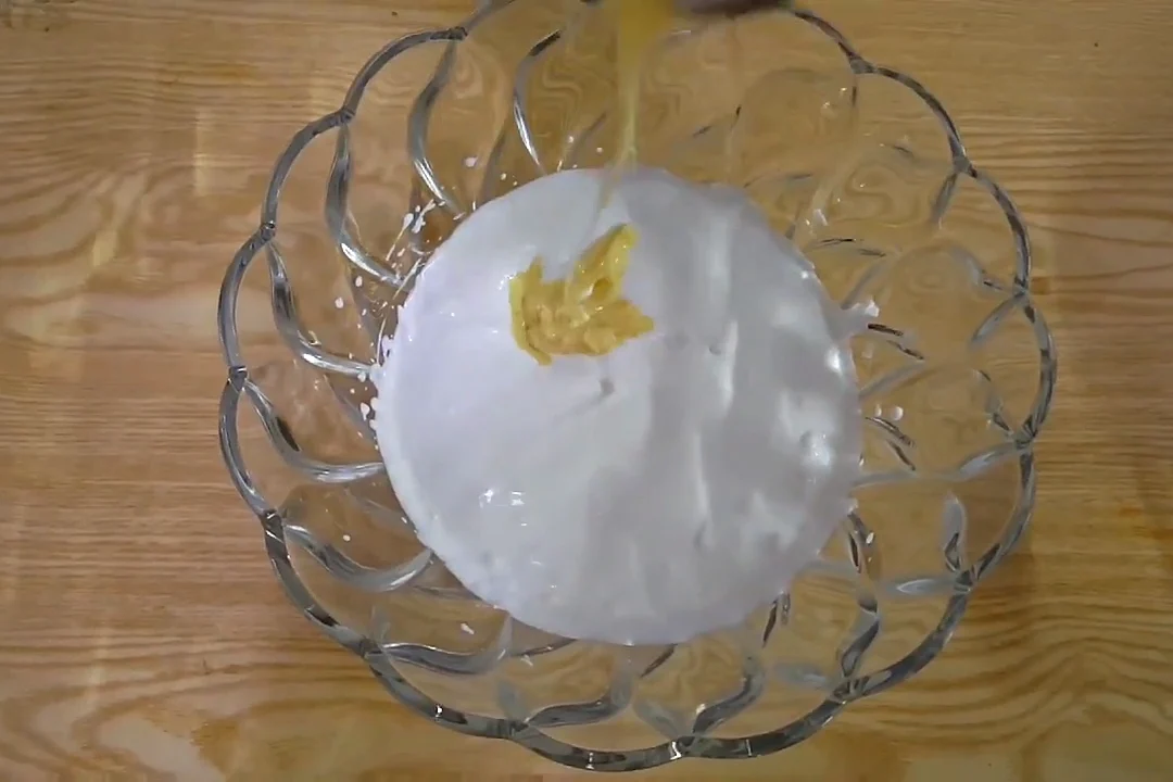 Condensed milk added to whipped cream
