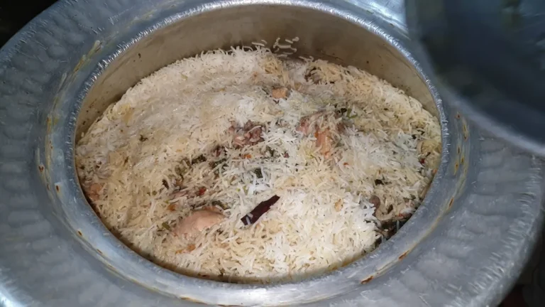 Asad Pakwan chicken pulao in the deg after dum