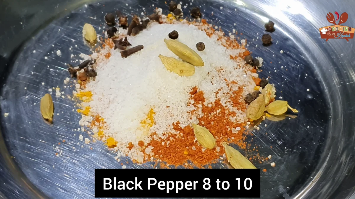 Green cardamom and black pepper added with the spices