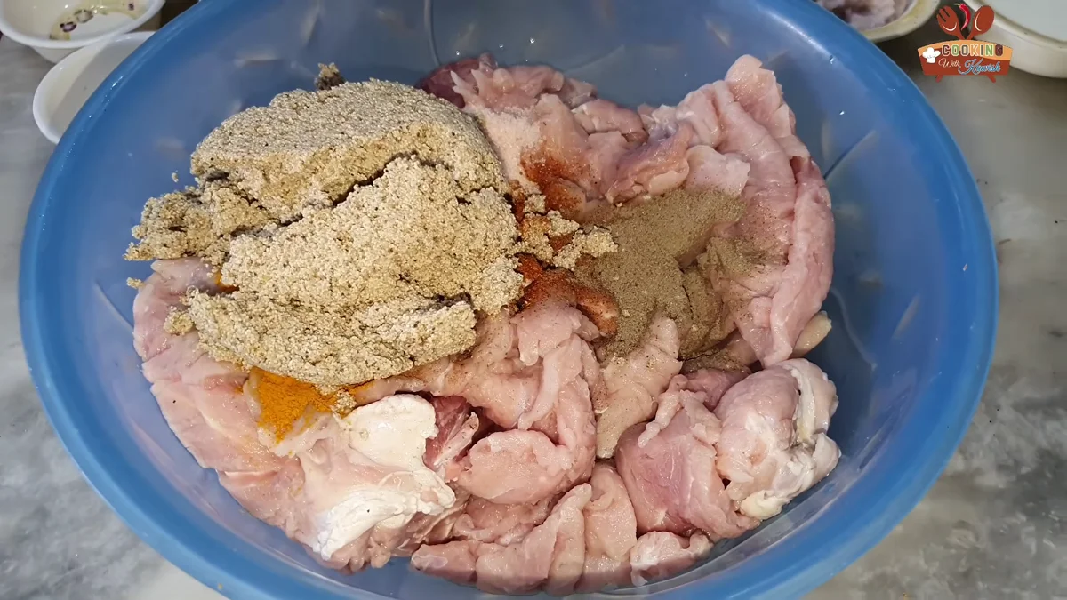 Washed poppy seeds added to the beef and spices
