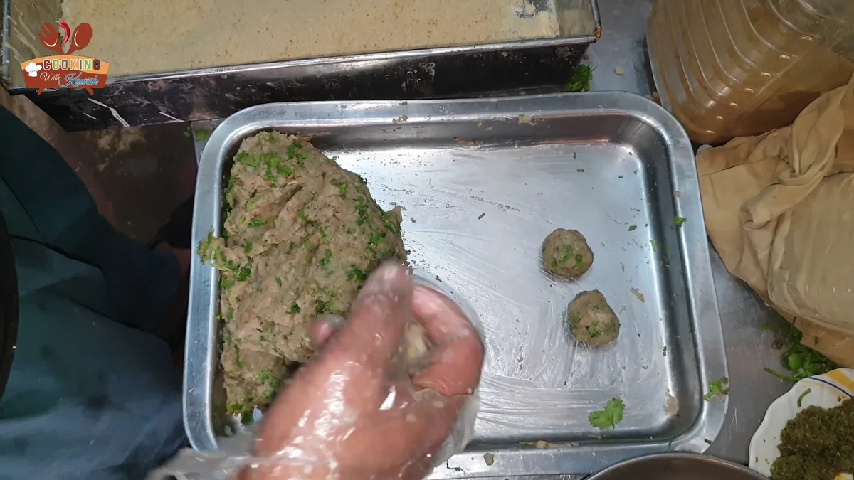 Shaping the mixture into small cutlets