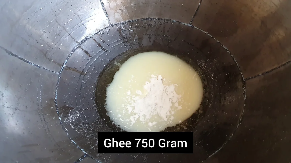 Ghee for the samosa dough in a large bowl