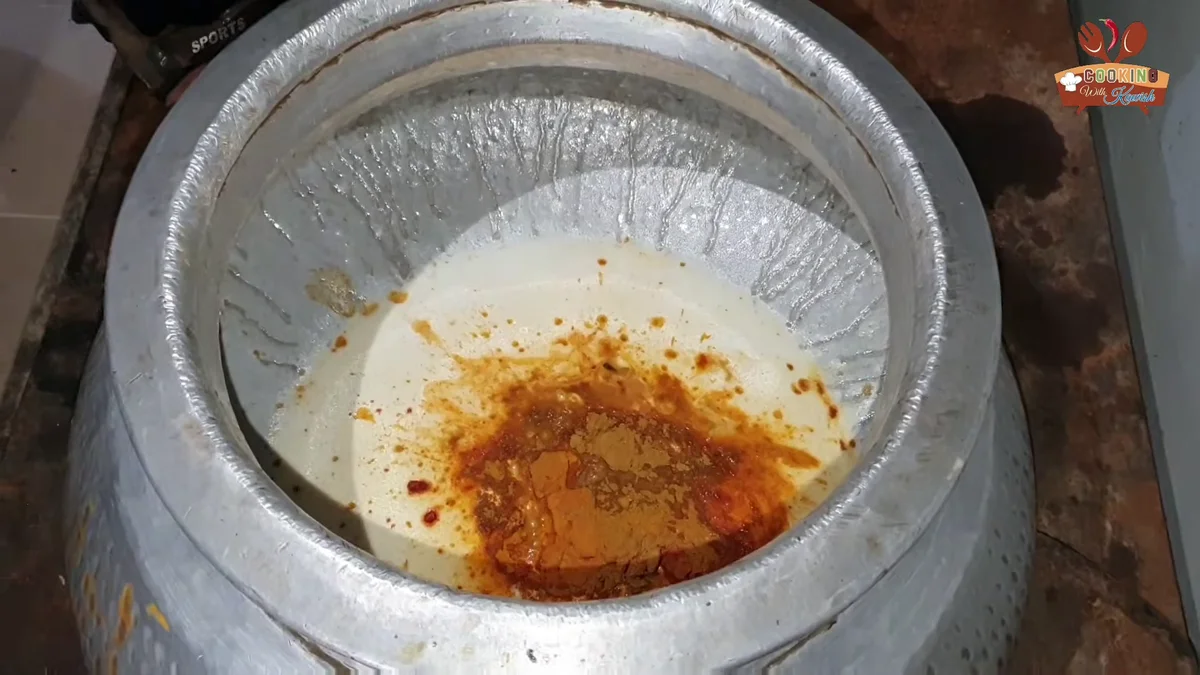 Spice paste in the deg before the beef goes in