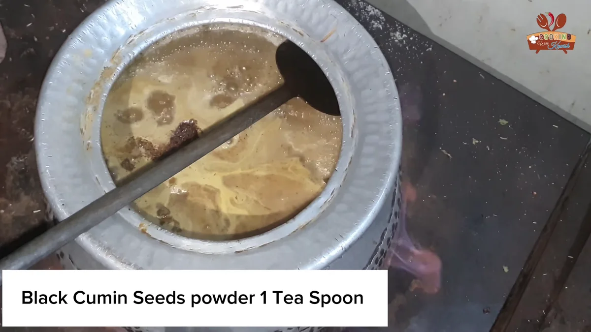 Black cumin powder added to the kunna gravy