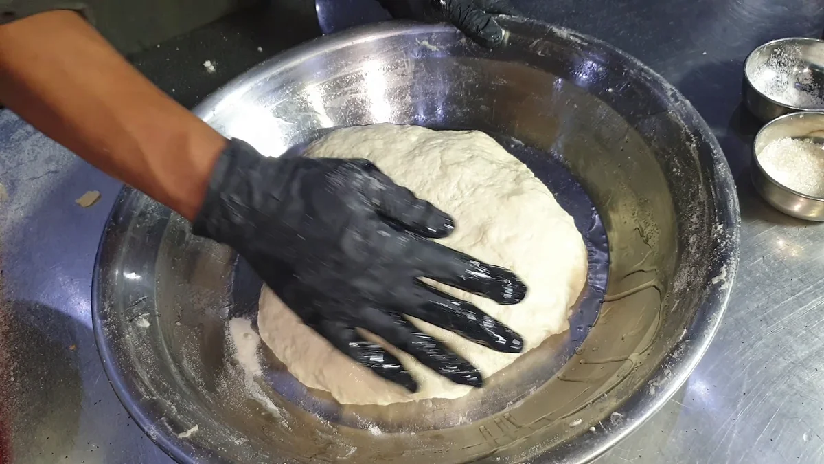 Smooth, soft poori paratha dough after kneading