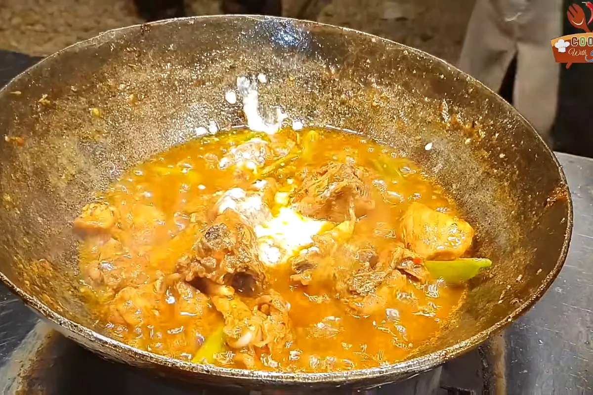 Yogurt added to chicken karahi