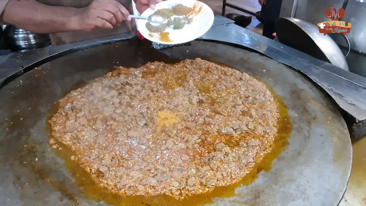 Final spice blend sprinkled over the liver from a plate