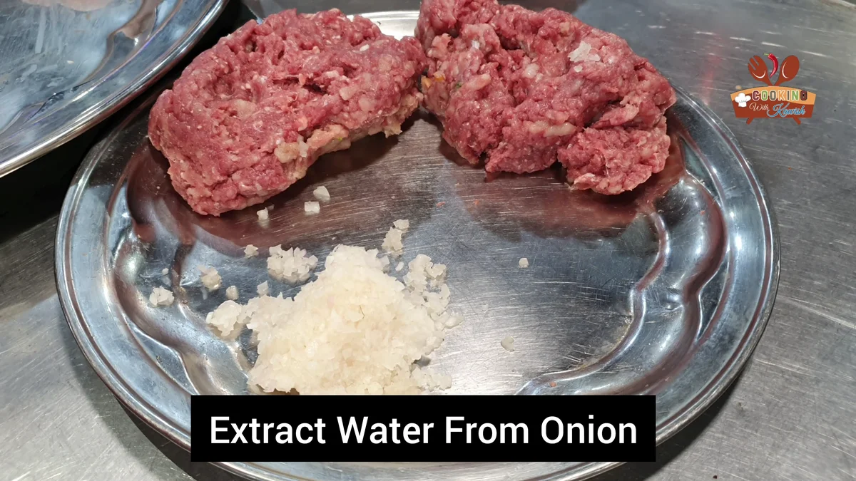 Squeezing the water out of finely chopped onion