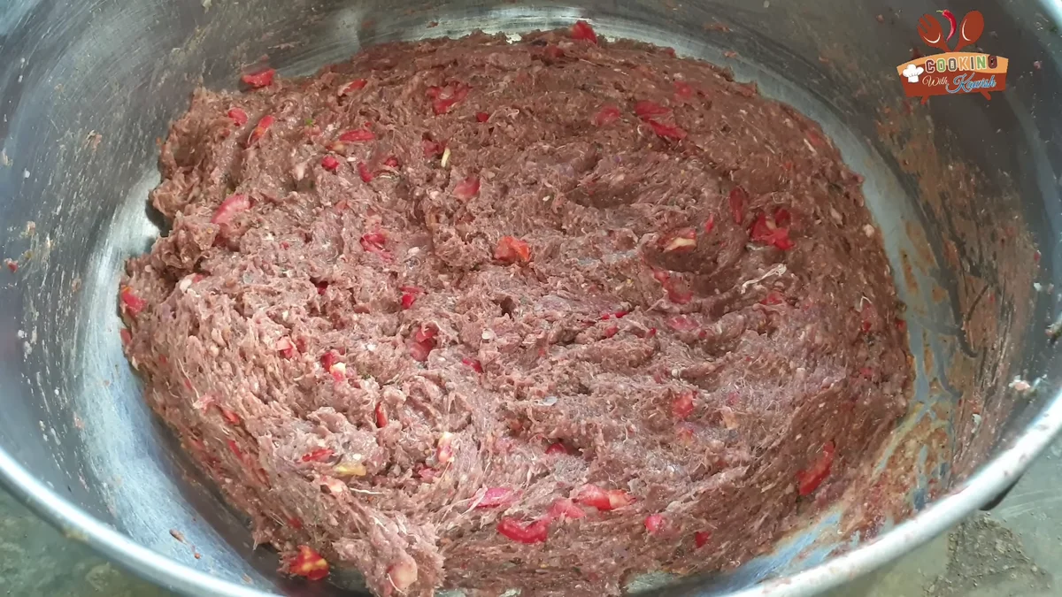 Finished chapli kabab mixture ready to shape
