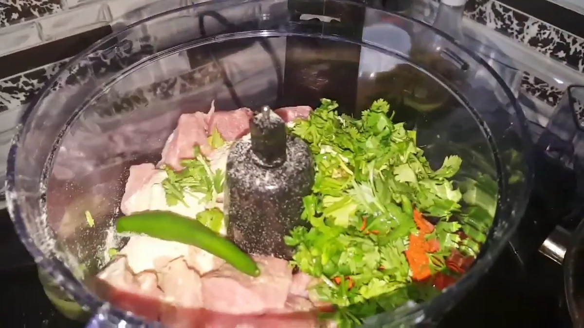 Green chillies and coriander added to the kofta mixture