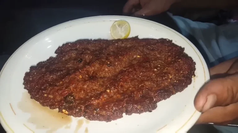 Peshawari chapli kabab on a plate