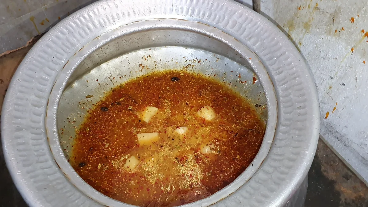 Potatoes added to the biryani masala