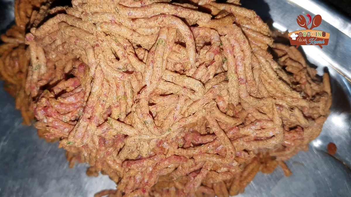 Spiced beef ground into mince