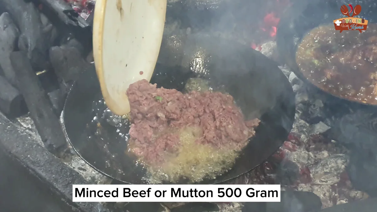 Minced beef or mutton, 500 grams, frying in oil
